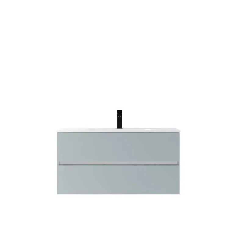 Mobile bagno con lavabo integrale sospeso Zeno 52x46x101 cm grigio laccato Flitsaanbieding