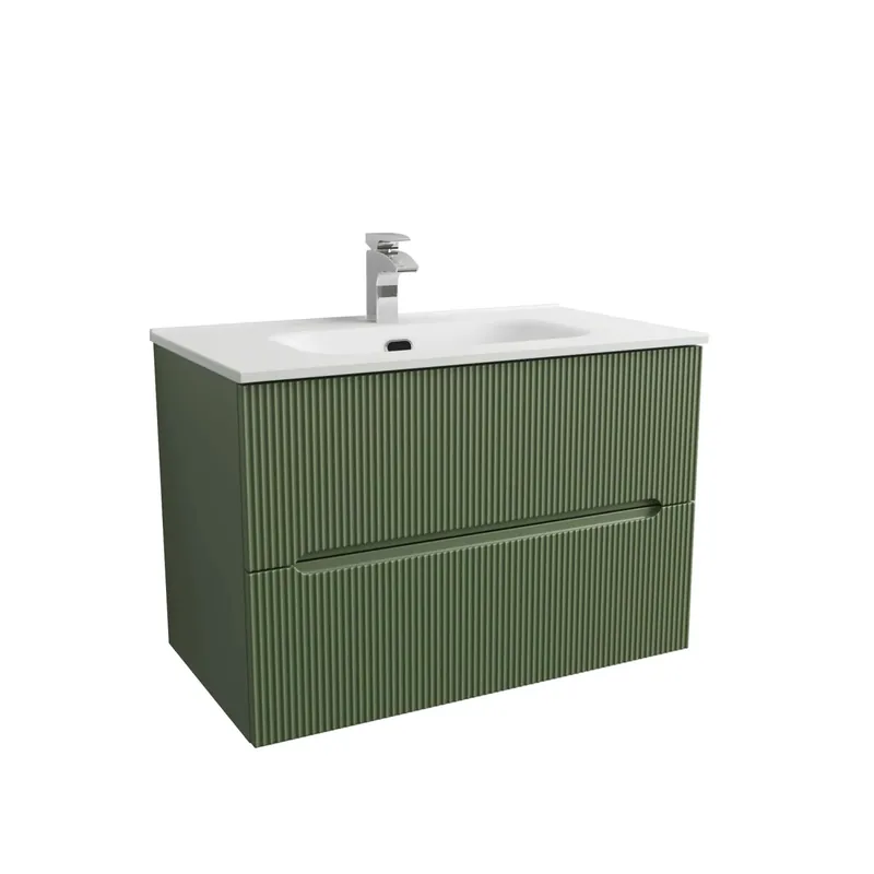 Mobile bagno base con lavabo in ceramica sospeso Zeus 81x46 cm verde Tijdelijk Beschikbaar