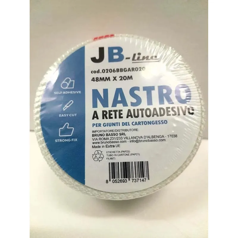 Nastro a rete coprigiunto autoadesivo in fibra di vetro 20 ml Seizoensaanbieding