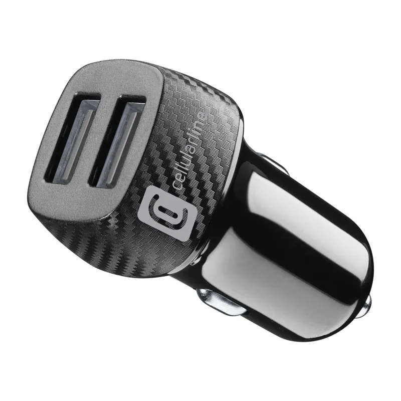 Caricabatterie auto universale Cellularline USB Car Charger Dual nero Hete Deal