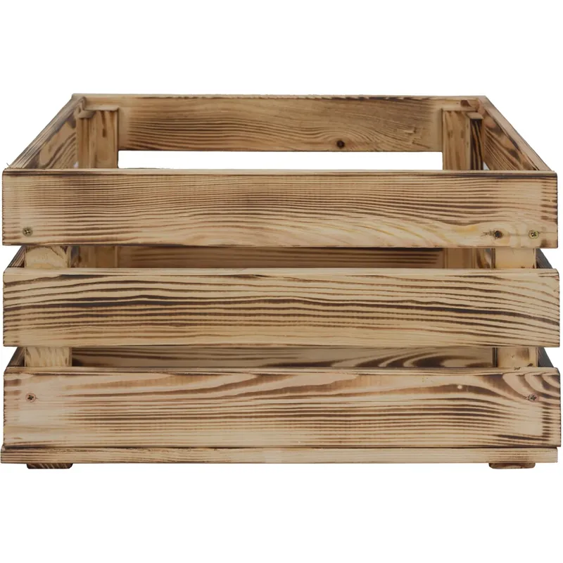 Contenitore in legno pino fiammato L 23,9x39x29,2 cm Gratis Retour