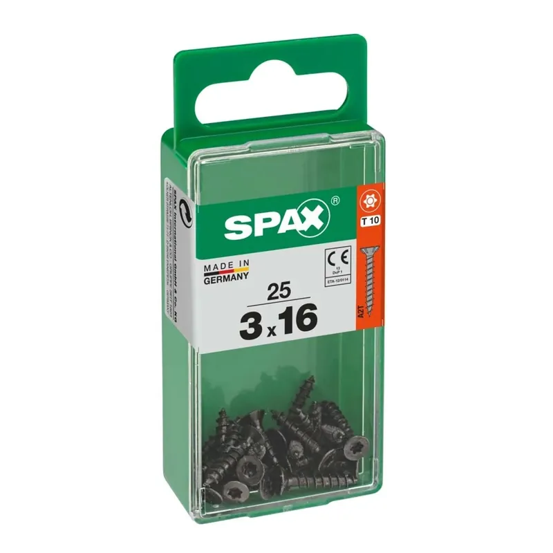 Vite Spax-s testa svasata t-star plus t10 filetto totale zincatura nera s 25 pz Exclusieve Aanbieding