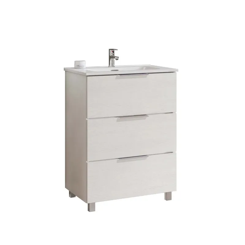 Mobile bagno lavabo sospeso Chloe 3 cassetti 60 cm bianco Hete Deal