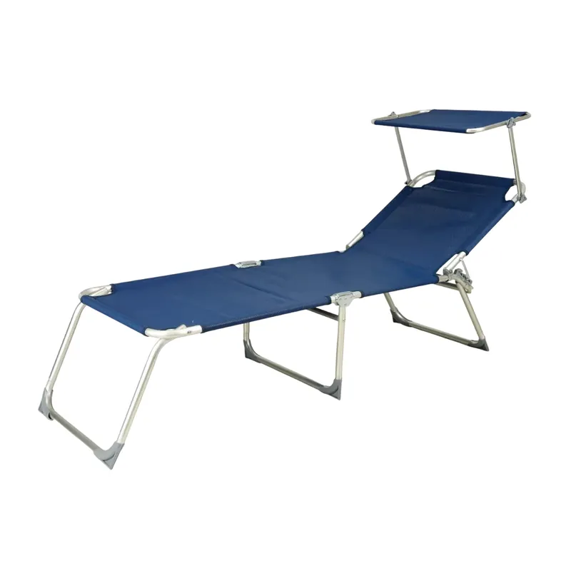 Lettino pieghevole alluminio e textilene con tetto 190x58 cm H 42 cm Voordeelprijs
