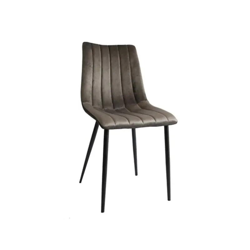 Sedia in velluto imbottito con gambe in metallo grigio scuro Direct Verzonden