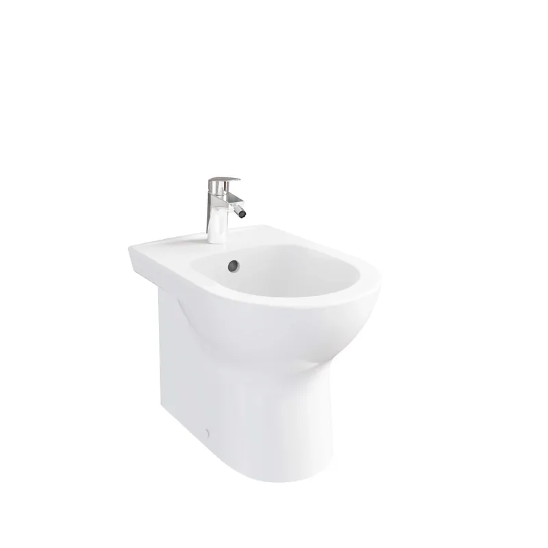 Gratis Retour Bidet filo muro S20 Round a pavimento in ceramica bianca monoforo