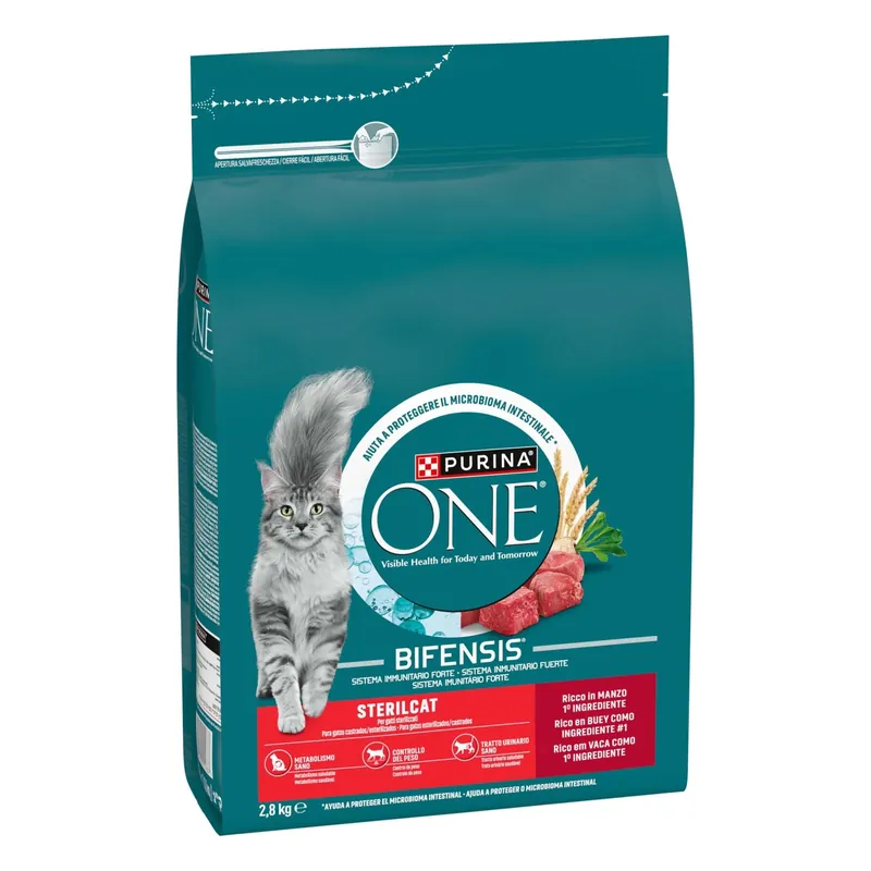Cibo secco per gatti PURINA ONE® STERILCAT Manzo 2,8 kg Direct Verzonden