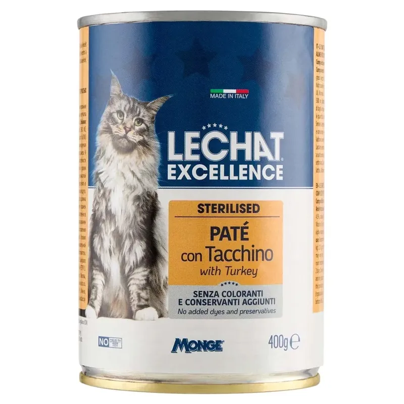 Cibo umido per gatti Lechat Excel Pate Tacchino 400 g Koopje