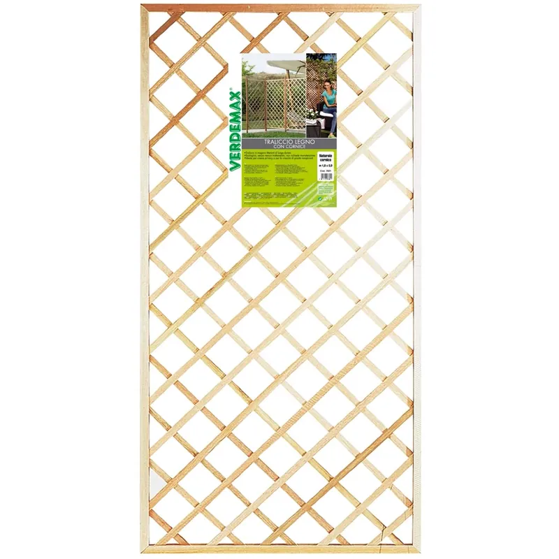 Traliccio fisso in legno con cornice 1,8x0,9 m naturale Hoge Kwaliteit