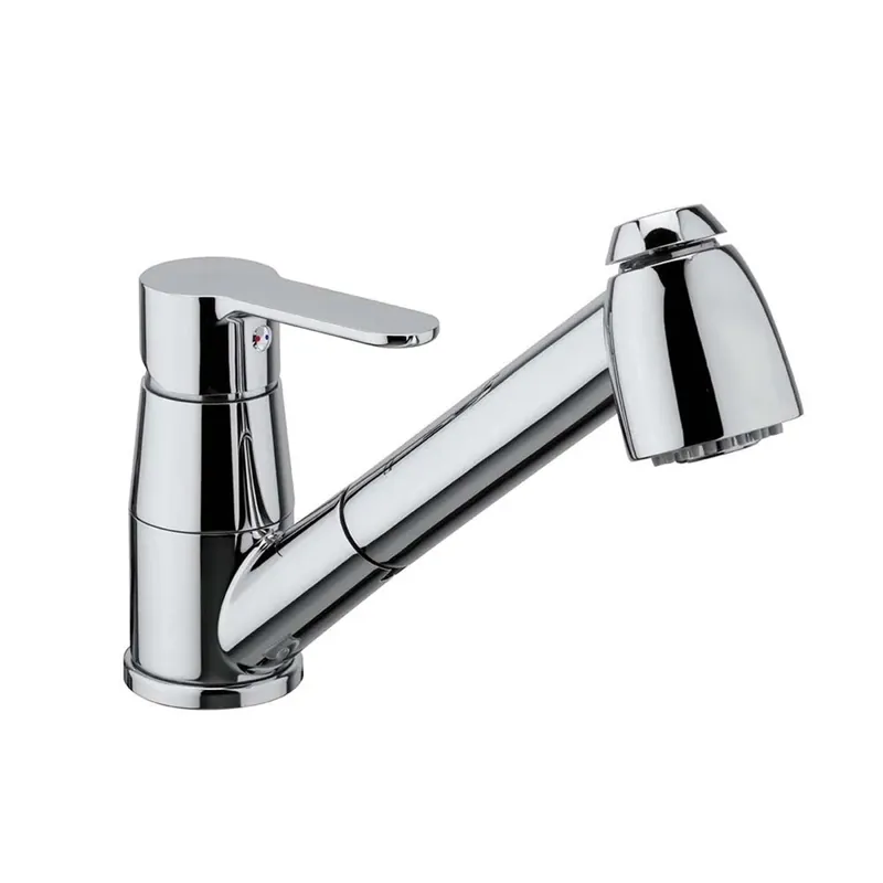 Goedkoop Rubinetto cucina monoc. lavello con doccia estraibile linea blu cromo