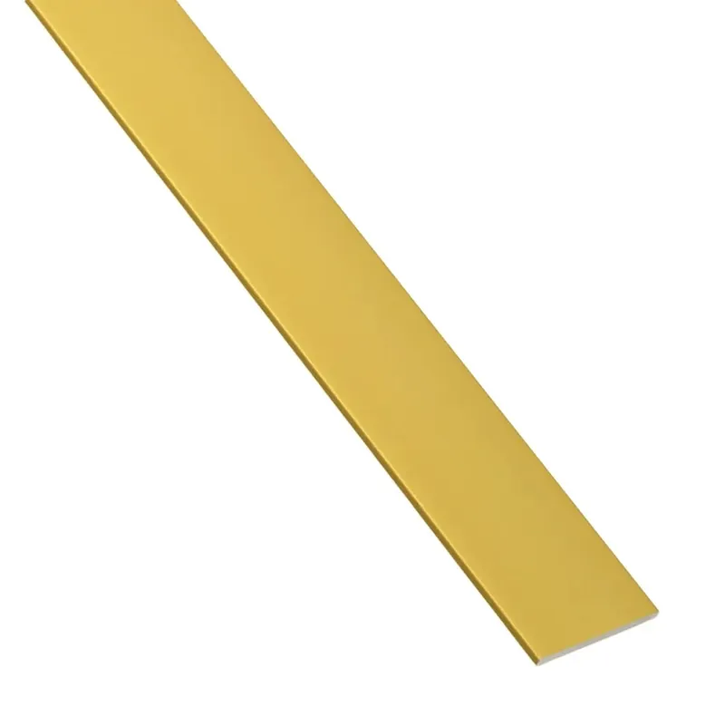Merkproduct Profilo piatto 1 m 15x2 mm alluminio anodizzato oro lucido