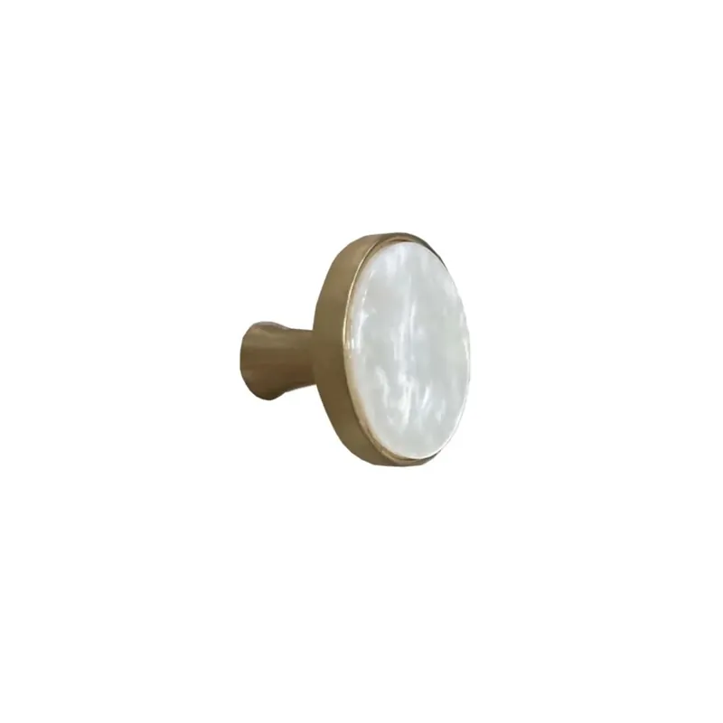 Pomolo in plastica e zama 31x31x27 mm bianco sfumato e oro Beperkte Voorraad
