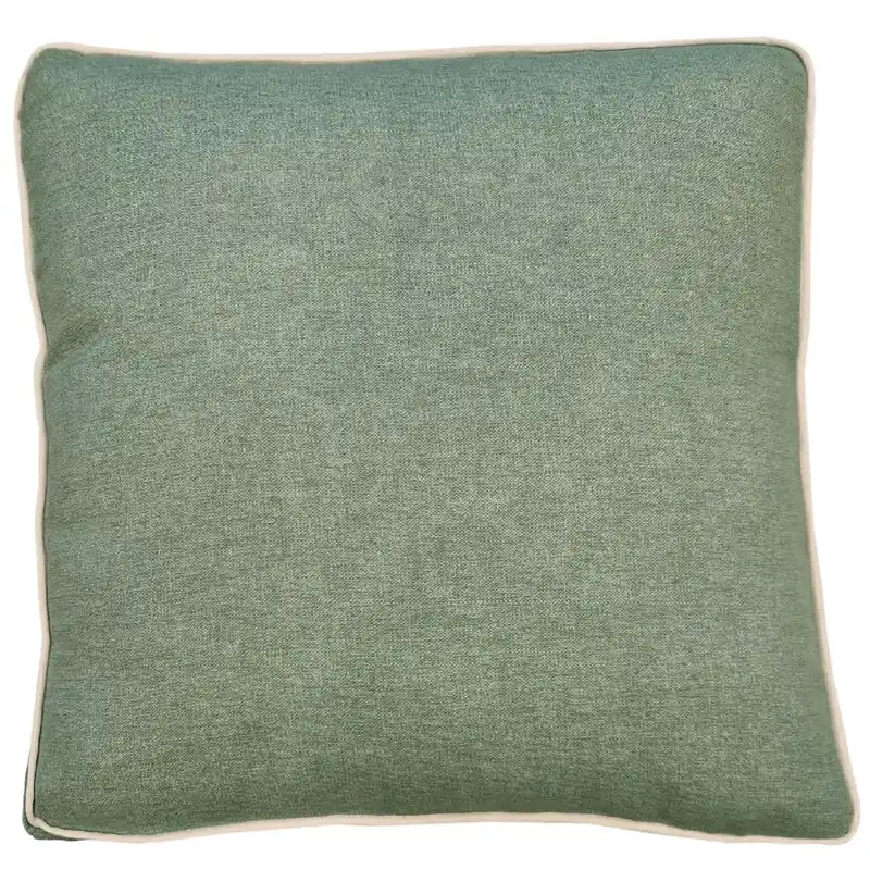 Cuscino con fascia e doppio piping verde 45x45 cm Favoriet