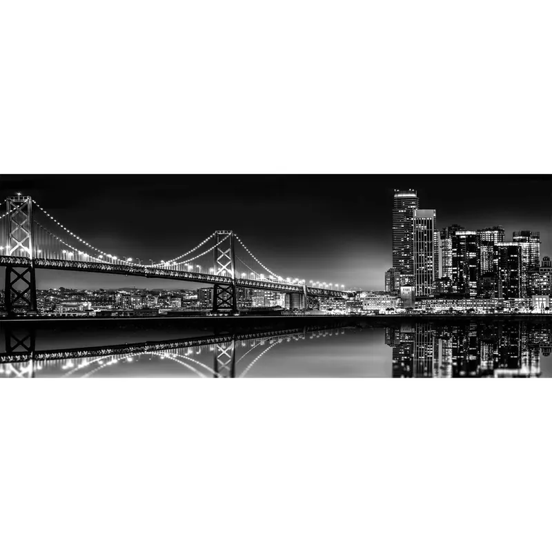 Canvas stampato immagine del ponte di Brooklyn formato 45x140 cm Speciale Aanbieding