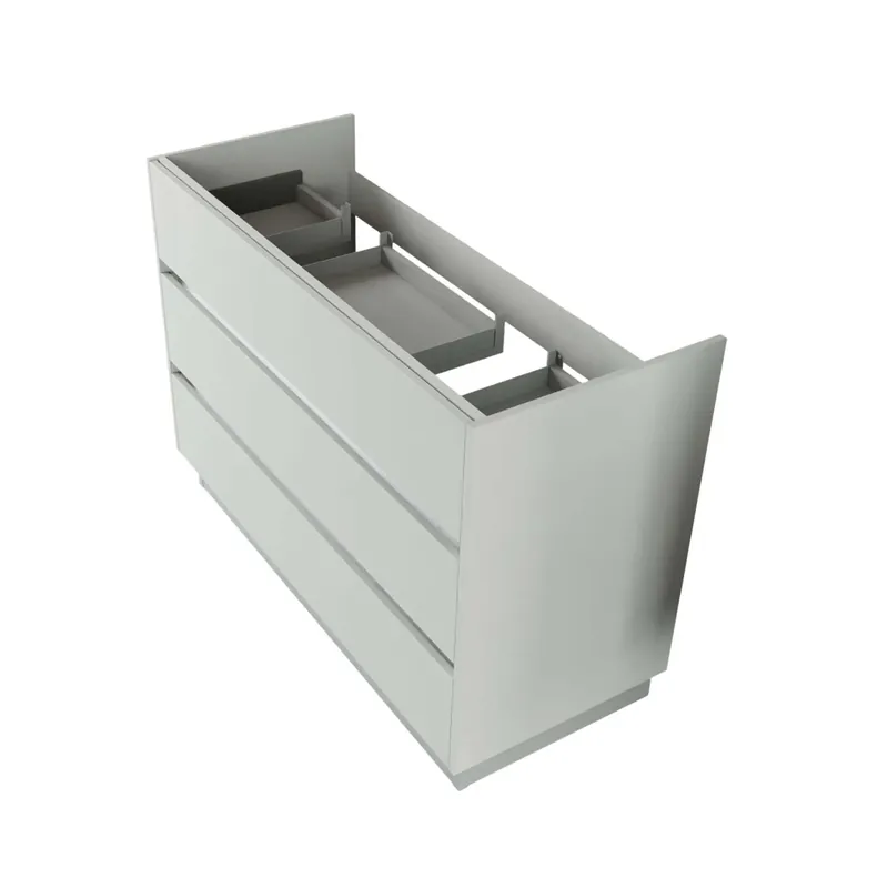 Base porta lavabo 3 cass. con appoggio a terra 120x50x85 cm bianco opaco Goedkoop