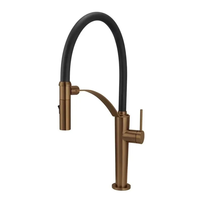 Rubinetto da cucina bocca elastica 2 getti Idrostile bronzo spazzolato Must-Have