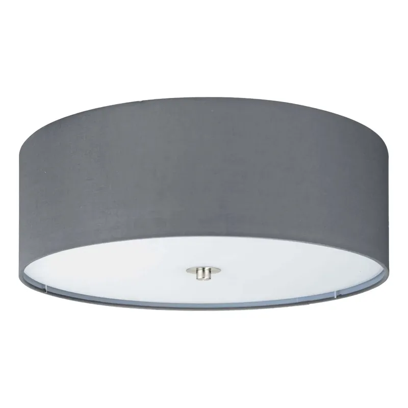 Speciale Aanbieding Plafoniera Eglo Pasteri 3 luci Ø47,5xH19,5 cm acciaio vetro grigio