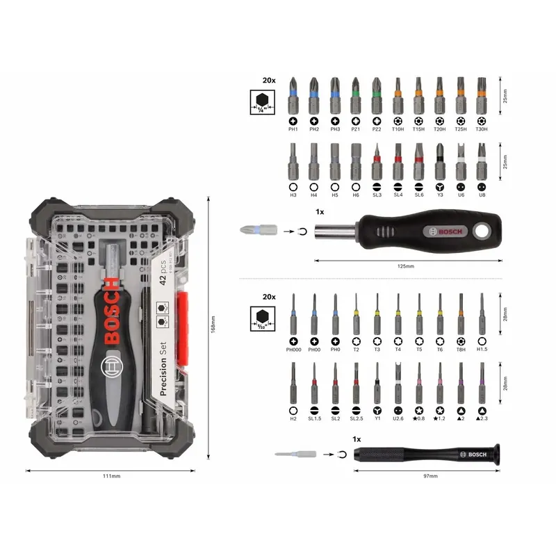 Set bit avvitamento e punte Bosch Precision 42 pz Laatste Versie