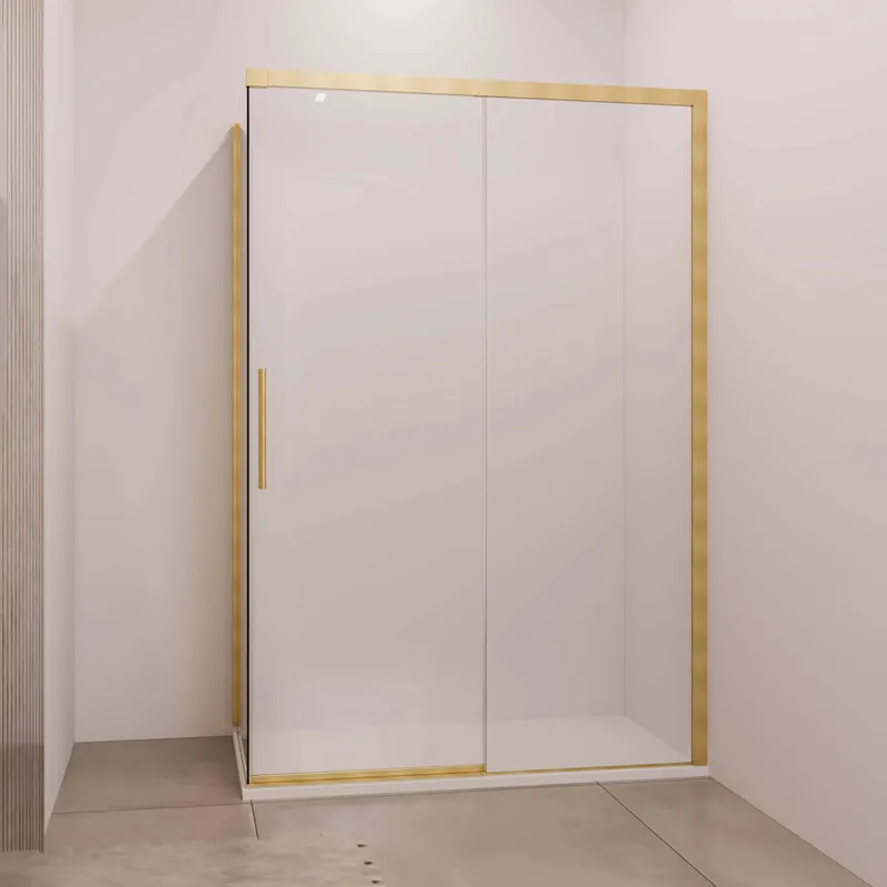 Porta scorrevole doccia Lux dx fisso est. 137-140 cm oro trasparente Bestel Nu