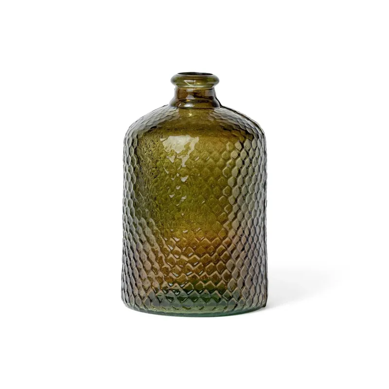 Vaso vitro martellato in vetro scatola avana Ø19xH31 cm verdone Fabrieksprijs