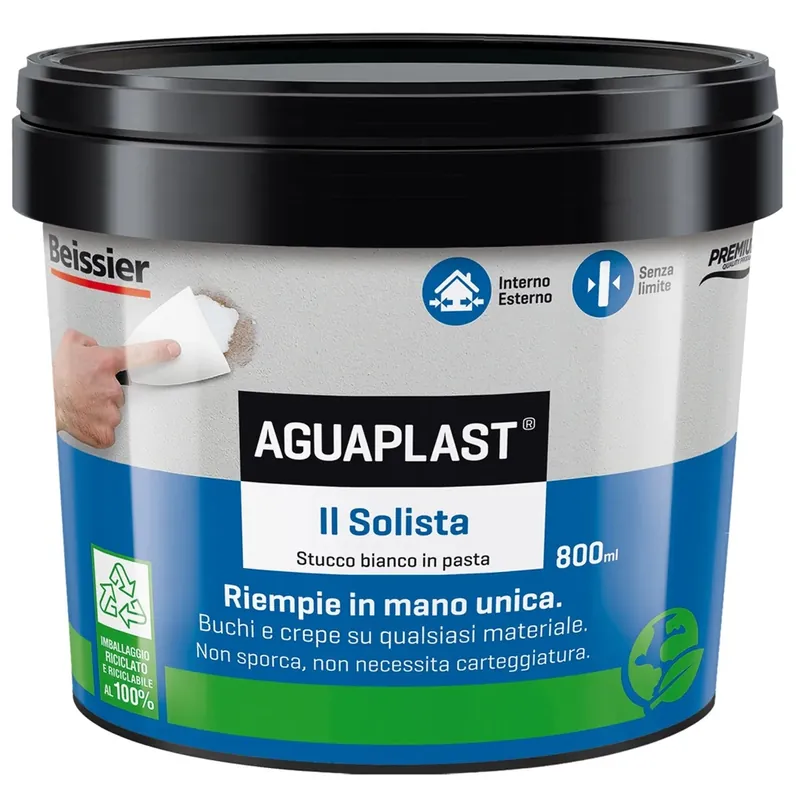 Flitsaanbieding Stucco in pasta Aguaplast Il Solista per riempimento 800 ml bianco