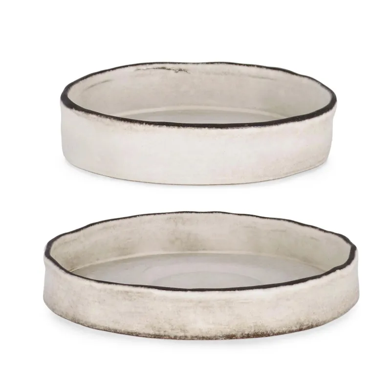 Koop Online Piatto decorativo Nikos misura media Ø24 cm bianco