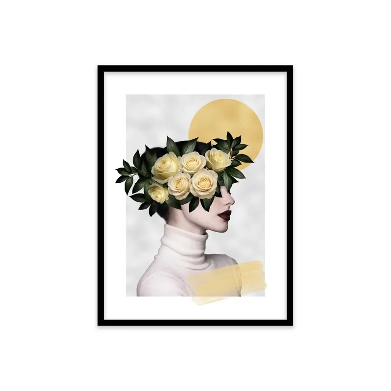 Favoriet Stampa incorniciata 30x40 cm woman - moon