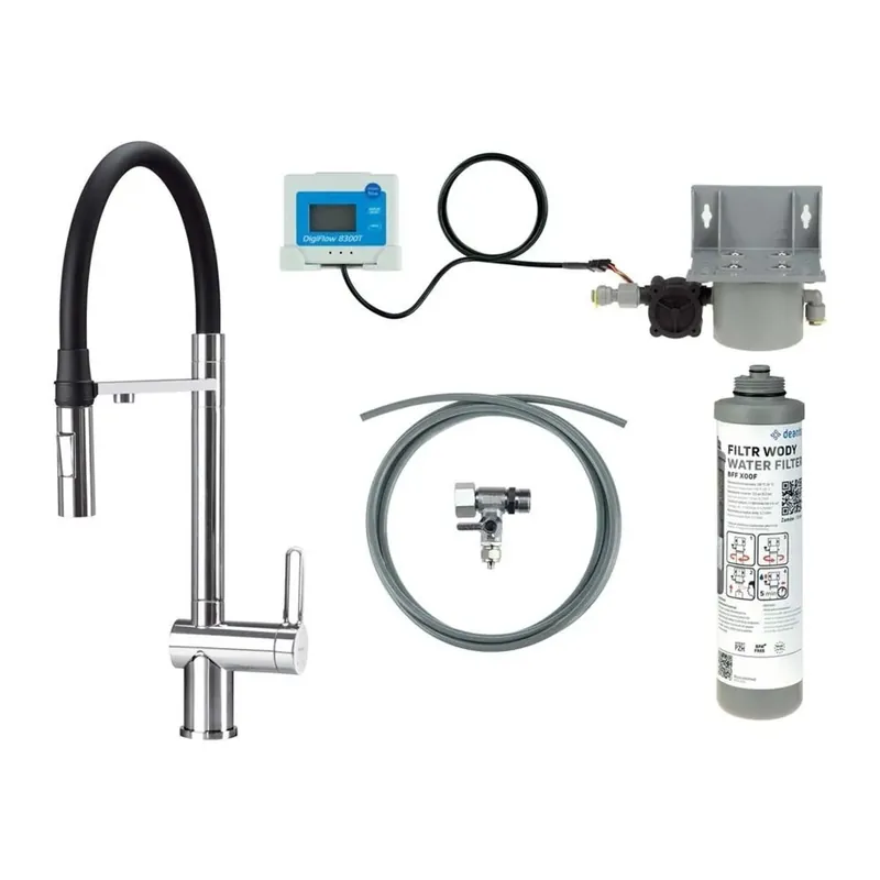 Rubinetto da cucina filtro bocca elastica Idrostile cromo nero Premium