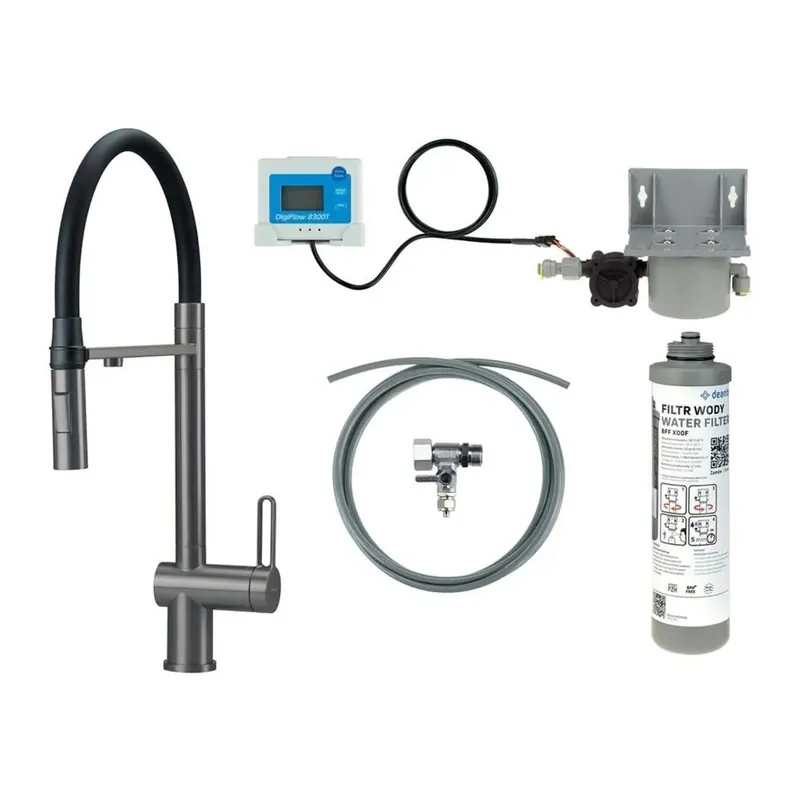 Veilige Betaling Rubinetto da cucina filtro bocca elastica Idrostile titanio