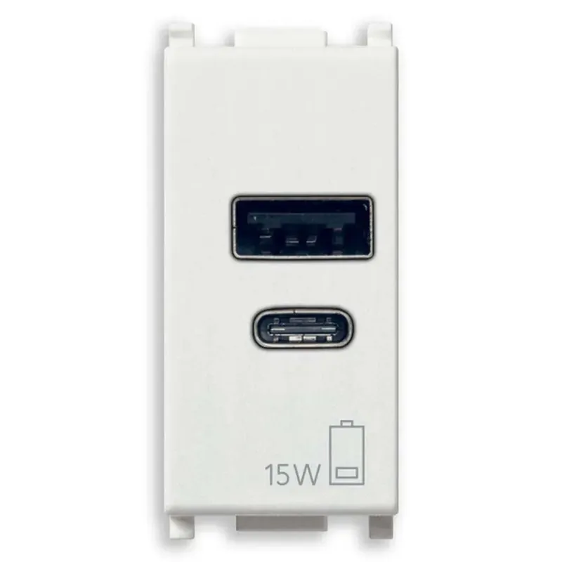 Actieprijs Alimentatore Vimar USB A+C 15W 5V 1M bianco Plana