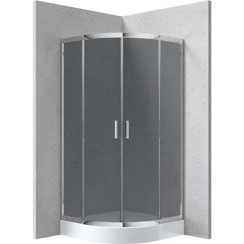 Box doccia semicircolare con piatto Idrostile Juraguá 80x80 cm nero Bestel Nu