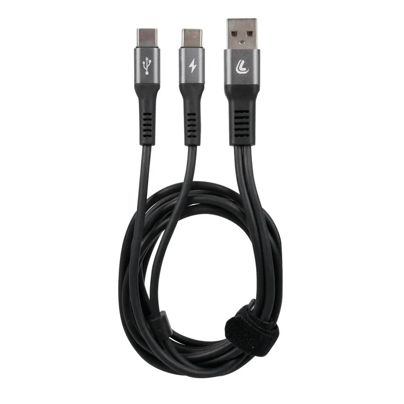 Cavo da Usb a Type-C con doppio connettore 100 cm nero/grigio Fabrieksprijs