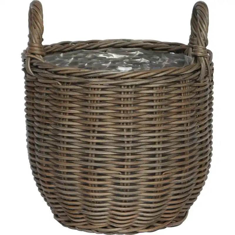 Cestino con manici piantumabile curvo Ø 27,5 x H 31,5 cm grigio Direct Beschikbaar