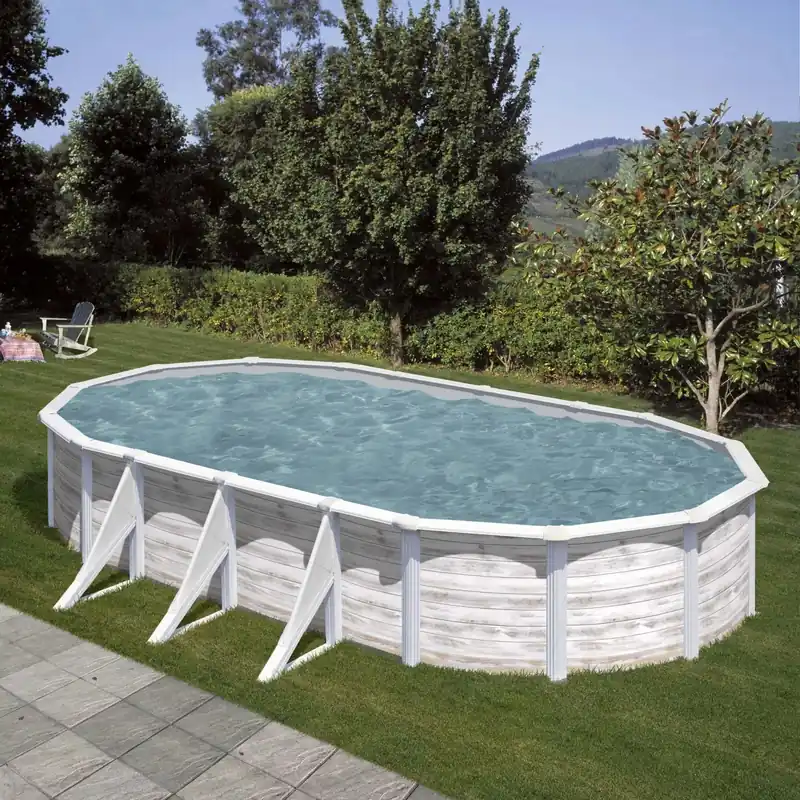 Piscina fuori terra rigida in acciaio bianco Gre 730x375x H 120 cm Op = Op