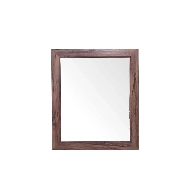 Specchio in legno scuro rettangolare 59x49x3 cm oro Tijdelijk Beschikbaar