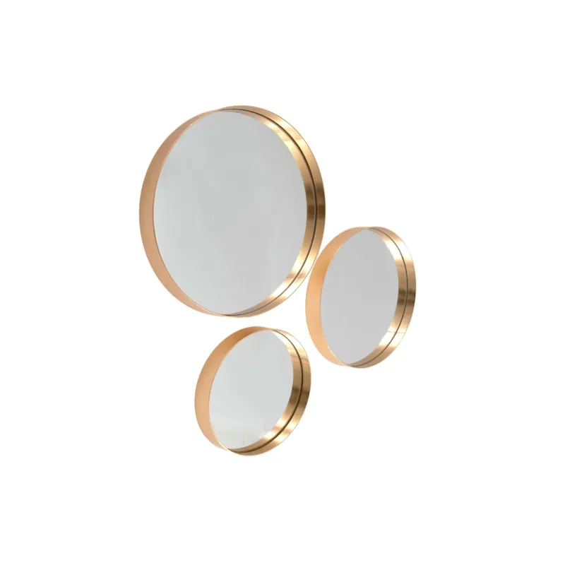 Set 3 specchi rotondi con cornice oro dimensioni assortite oro Lage Kosten