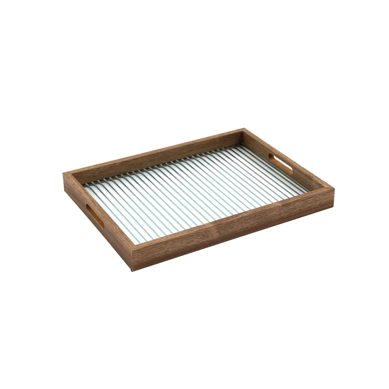 Shop Nu Vassoio rettangolare con base in gomma 40x30x4 cm marrone