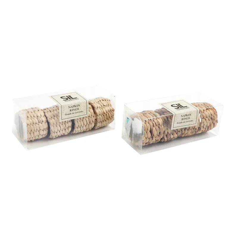 Alleen Vandaag Set 4 portatovaglioli in rattan 20x5x3,5 cm marrone chiaro