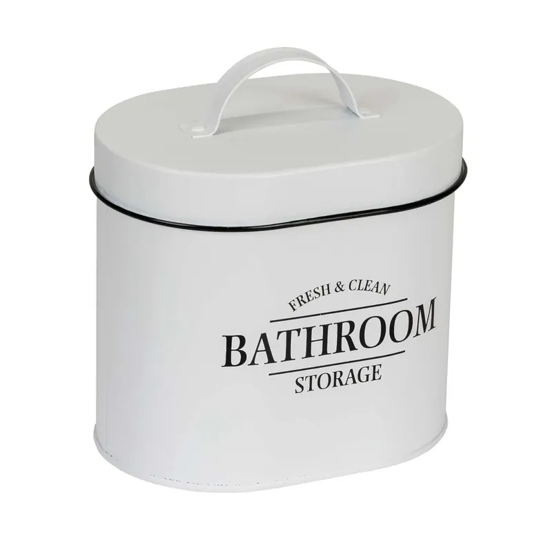 Gereduceerde Prijs Contenitore da bagno con coperchio Pali ovalebianco