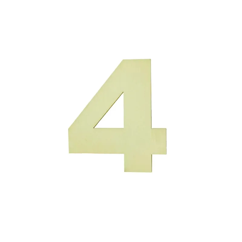 Numero 4 decorativo in legno 12 cm Direct Verzonden