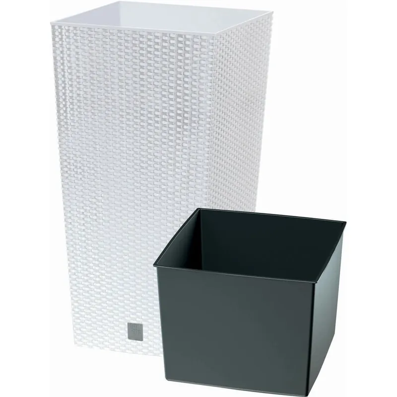 Vaso per piante Rato Square in plastica 50x26x26 cm bianco Gratis Retour