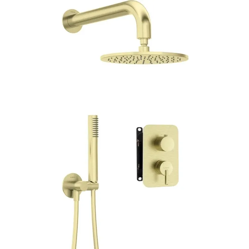 Shop Nu Set doccia incasso Idrostile Limonar con box e soffione 250 mm oro spazzolato