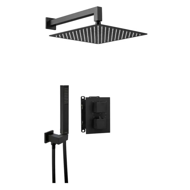 Gereduceerde Prijs Set doccia termostatico incasso Idrostile Camarioca box 300x300 mm nero