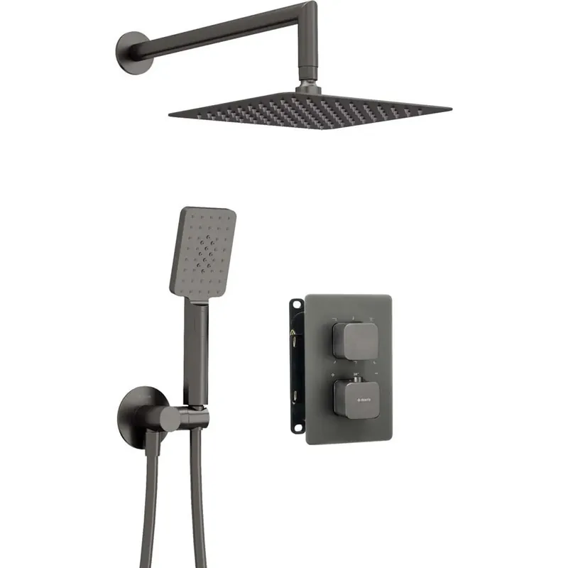 Set doccia termostatico incasso Idrostile box 250x250 mm titanio Hete Deal