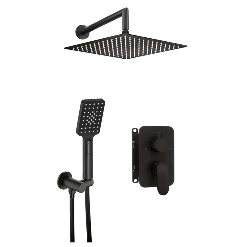 Set doccia incasso Idrostile Batabanó con box 250x250 mm nero Dagaanbieding