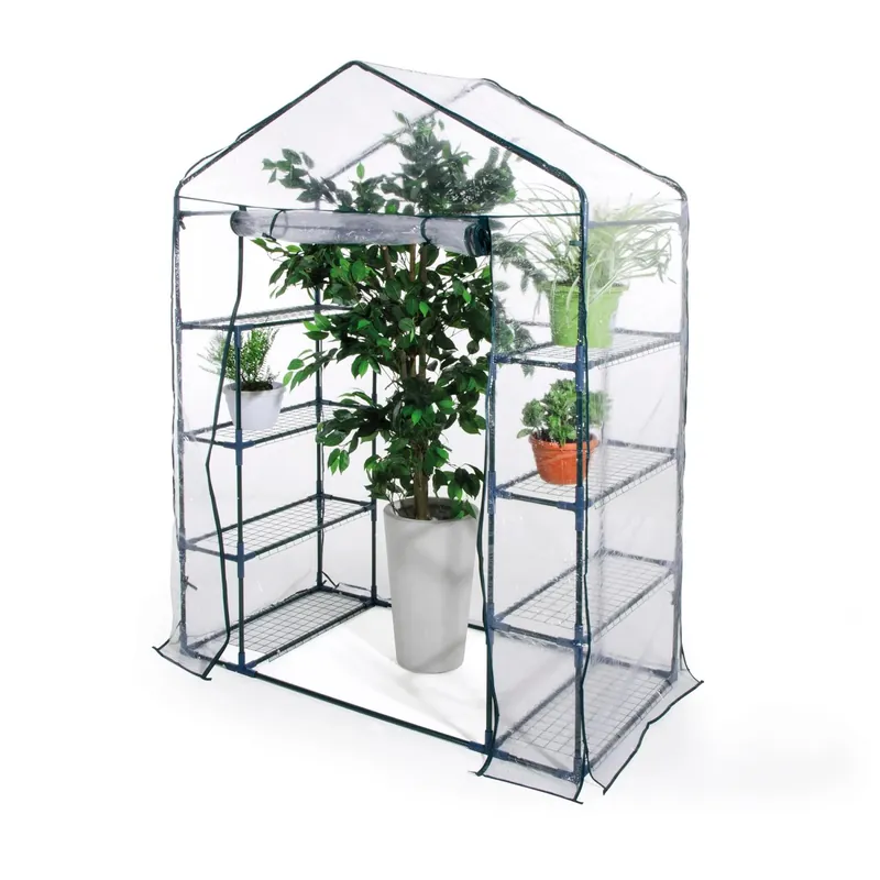 Voordeelprijs Serra a 8 ripiani con telo in PVC 140 cm x 72,5 cm x 195 cm