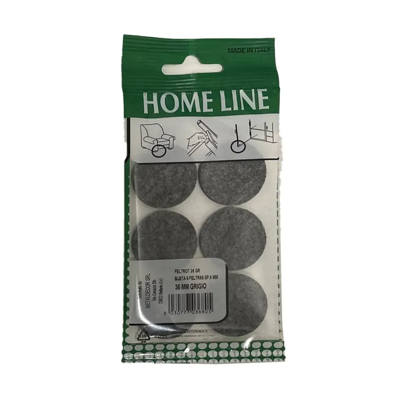 Seizoensaanbieding Feltrini autoadesivi Ø 35 mm grigio spessore 5 mm busta da 6 pezzi
