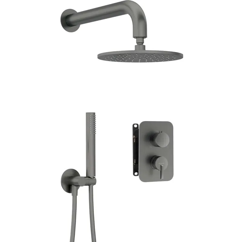 Set doccia incasso Idrostile Limonar con box e soffione 250 mm titanio Koop Online