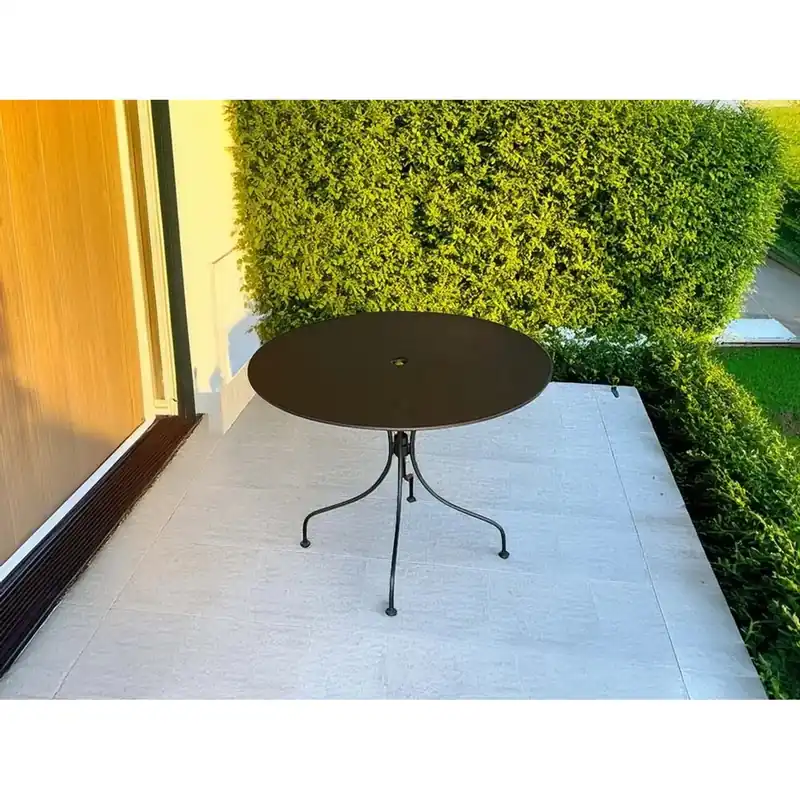 Tavolo da giardino in ferro nero Ø 90 cm Laatste Kans
