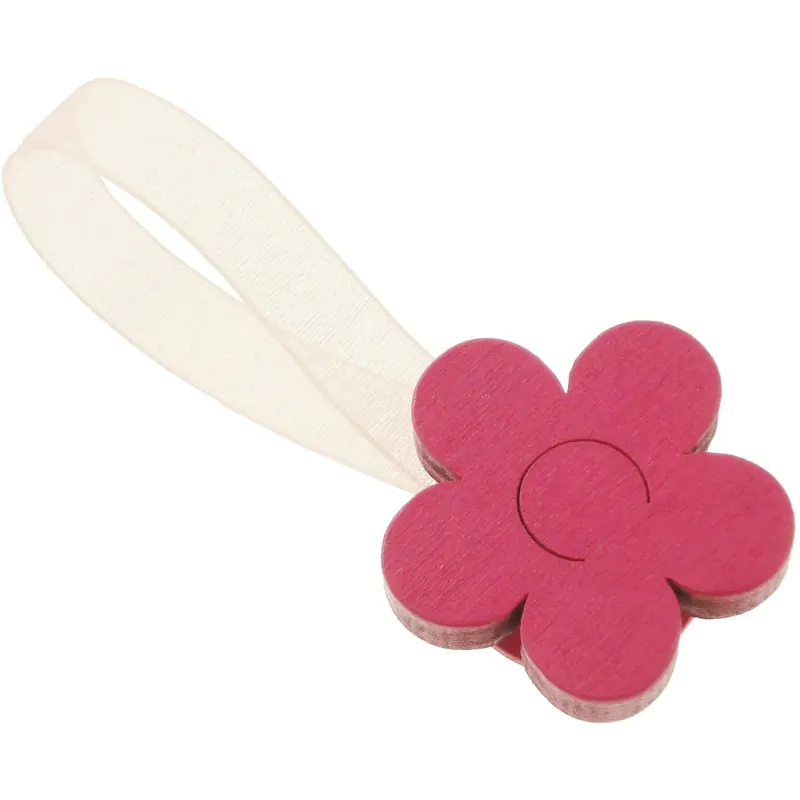 Fermatende calamita Mini Clip Margherita in legno fucsia 2 pz Nu Kopen